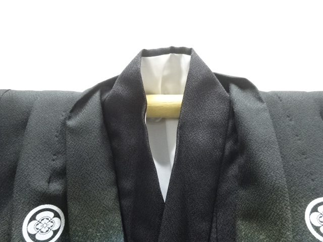  兜模様紋付男児着物アンサンブル